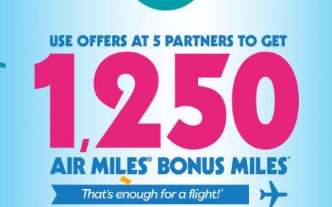 Air Miles完成五个任务送1,250 miles