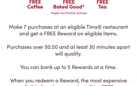 Tim Horton’s Rewards积分项目上线